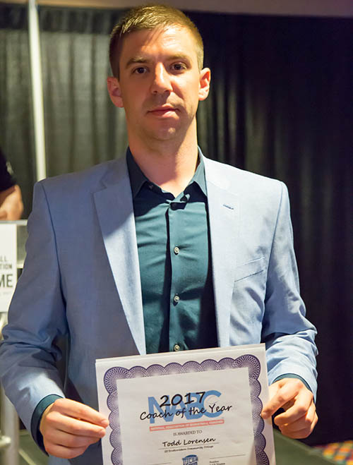 Todd Lorensen with NABC certificate
