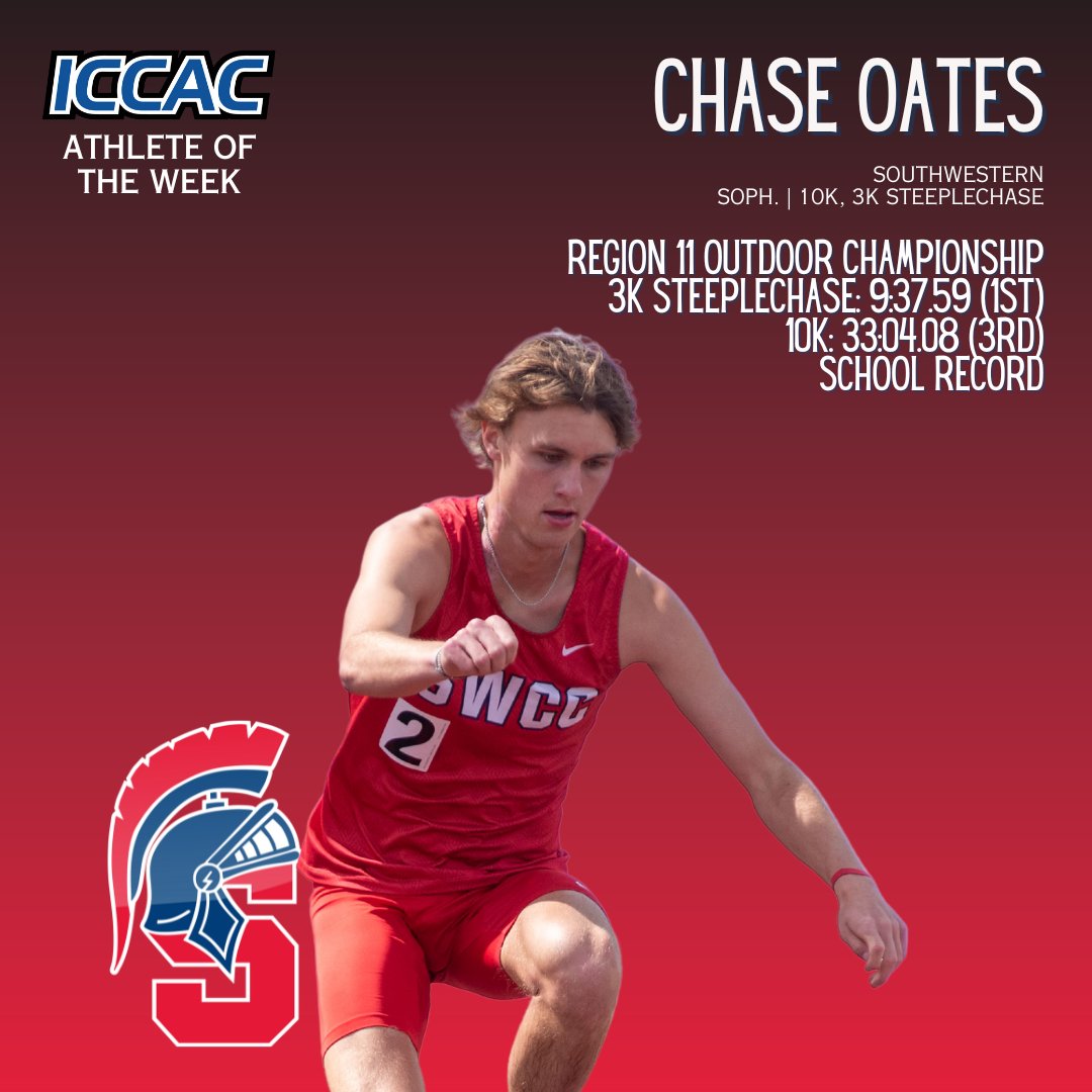 Southwestern Spartan Chase Oates Named Outstanding Track and Field Athlete of the Week
