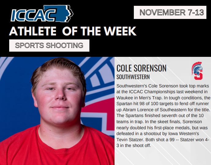Sorensen Earns Athlete of the Week