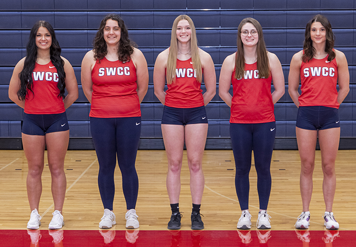 Jena Yonker, Molly Venteicher, Brianna Osterson, Emma Decker, and Grace Massier. Not pictured: Florence Omodayo.