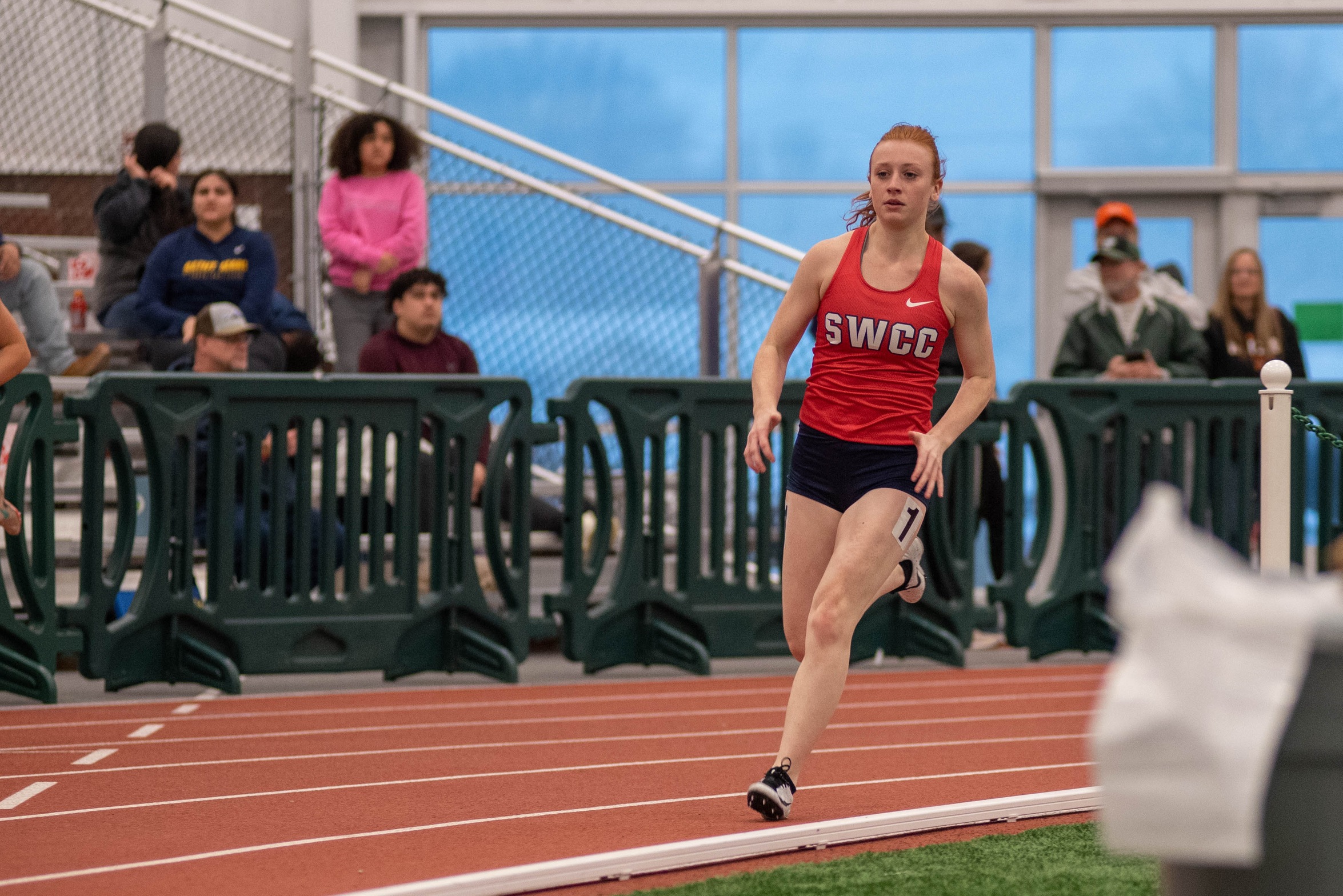 Parker Evans runs the 200 meter dash at the Northwest Open